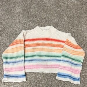 Lola + The Boys Rainbow Striped Kids Sweater